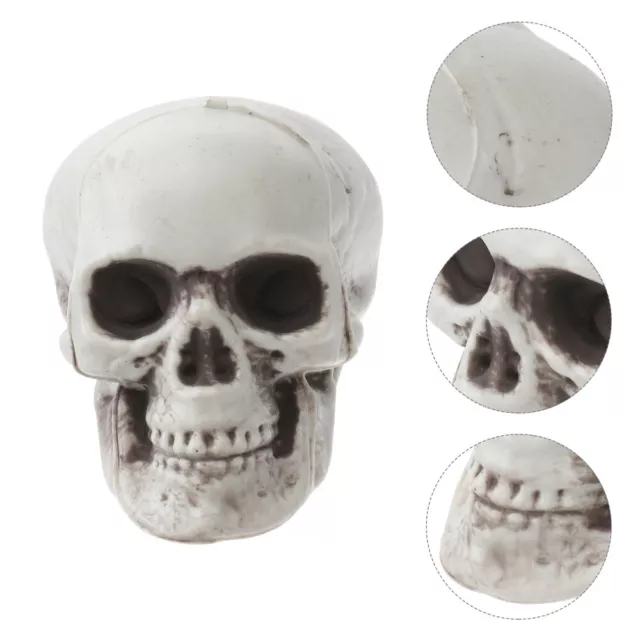 Mini Halloween Skulls 6pcs Plastic Realistic Figurines for Bar Home-OF