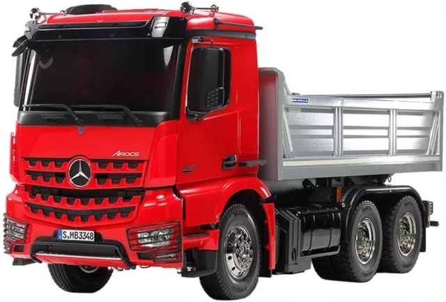 Tamiya 1/14 Mercedes Benz Arocs 3348 6x4 Tipper Truck Pre-Painted Red Sil #56361