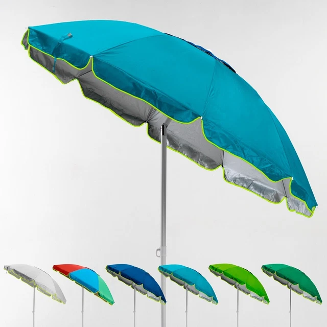 Ansobea Ombrellone parasole in alluminio, protezione UV 40+, con illuminazione a LED, altezza regolabile, pieghevole, bianco crema, 3 m