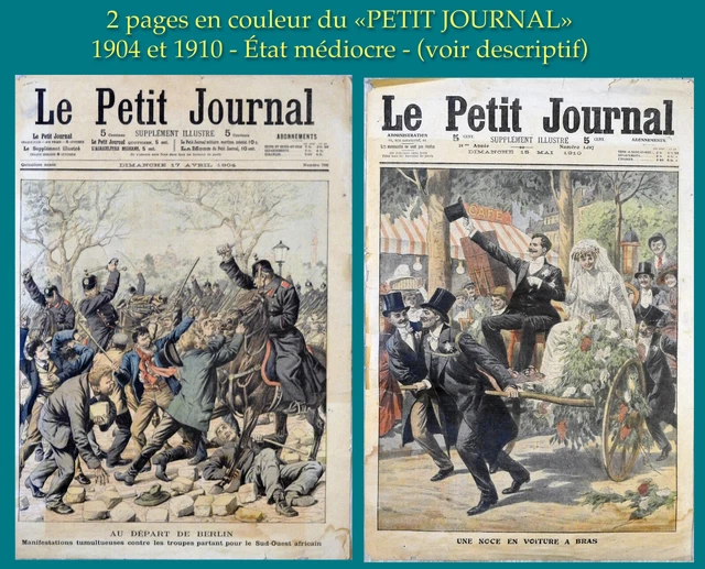 2 PAGES DE GARDE EN COULEUR DU PETIT JOURNAL AU FORMAT 30 x 40 CM