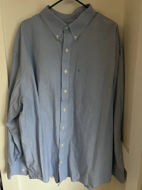 NEW Izod Men's Chambray Shirt Long Sleeve Dress Button Up Shirt Big Tall  3XL
