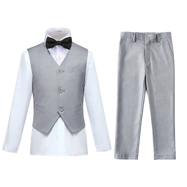 Lycody Toddler Suits for Boys Kids Formal Tuxedo Suit Set with Dress Shirt Vest