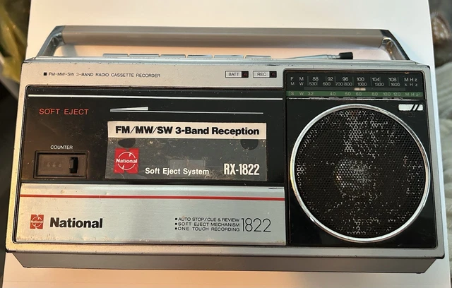 NATIONAL PANASONIC RX-1822 FM-AM Radio Cassette Recorder Mini