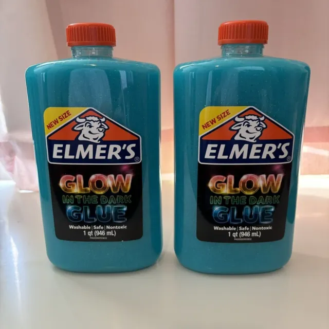 2x Elmers/Pegamento Elmer's Glow In The Dark/Botellas Grandes 946ml Ideal para Slime