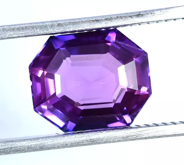 12x10 MM Natural Purple Sapphire Certified RADIANT Shape Loose Gemstone 7.95 Ct