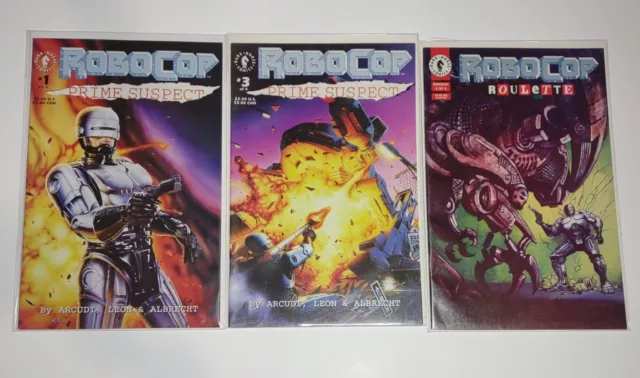ROBOCOP PRIME SUSPECT #1 3 4 1992 Dark Horse Comics Series bundle Lot roulette