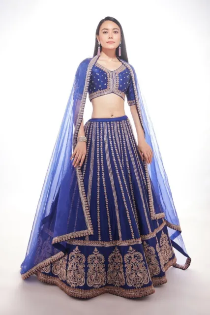 Embroidered Indian Designer Wedding Party Wear Traditional Design Lehenga Her