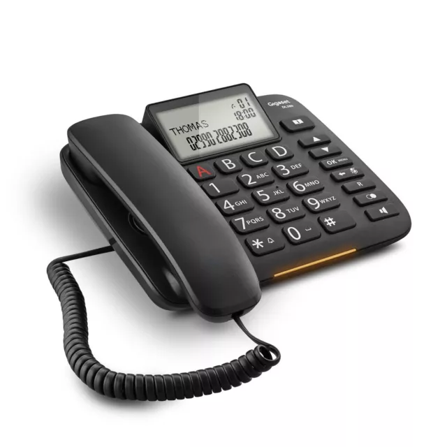 Telefono Gigaset Dl580 Nero Con Tasti Grandi Ergonimici, Visualiz S30350S216K101