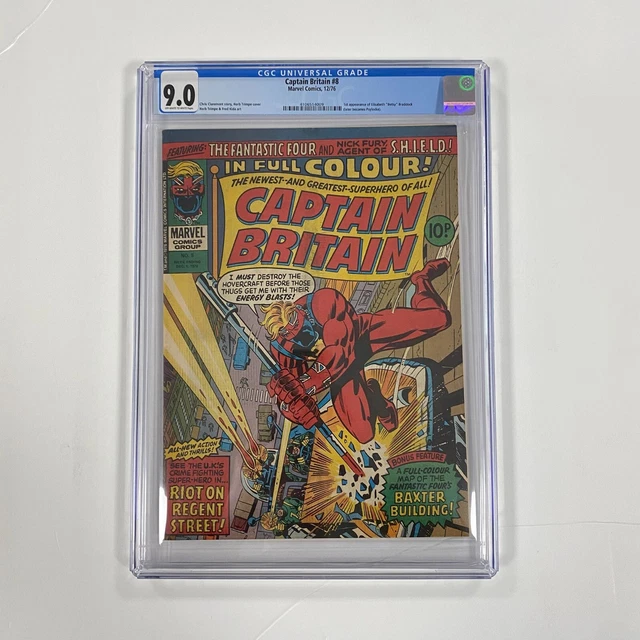 Captain Britain #8 Vol 1. CGC 9.0 1976, 1st app of Betsy aka Psylocke
