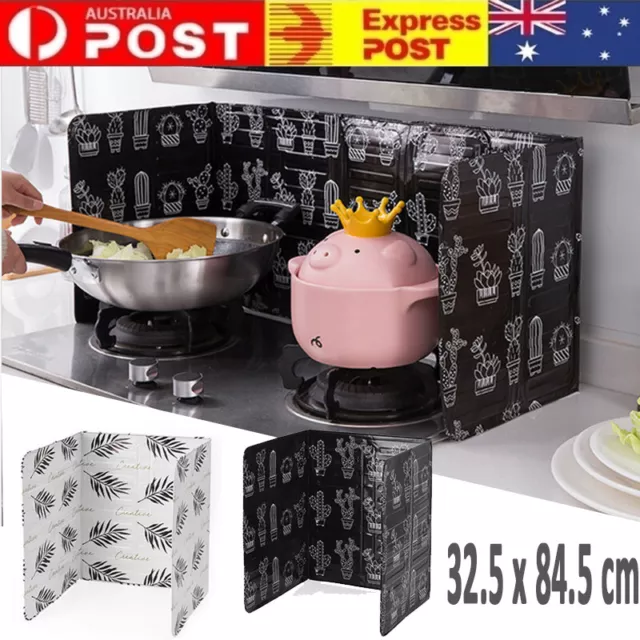 Kitchen Oil Splash Guard Wall Foil Protector Stove Cover Removable Baffle  Screen