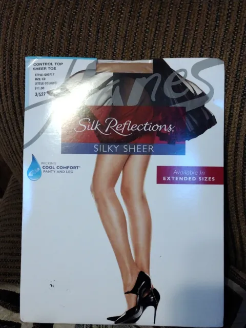 Hanes Silk Reflections Silky Sheer Control Top Sheer Toe 717 CD Little Color