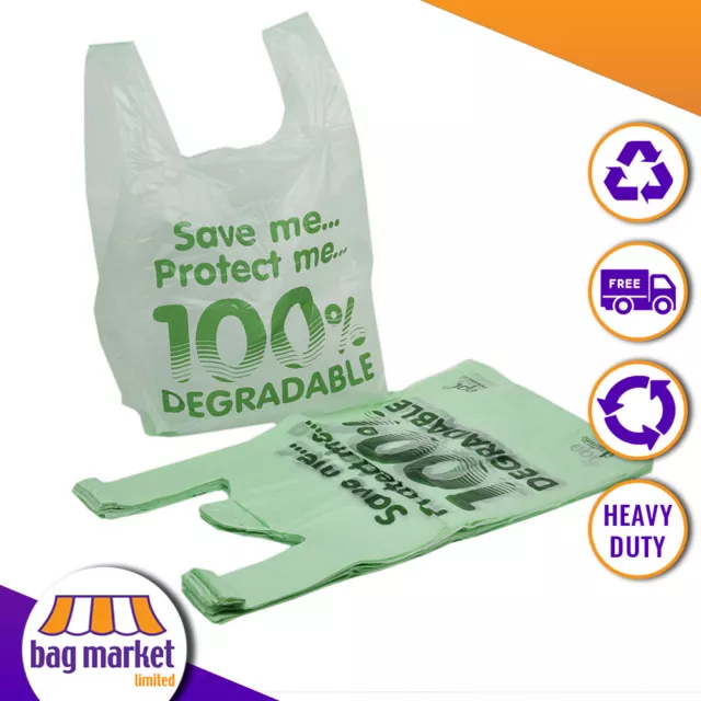 Plastic Vest Carrier Bags - Supermarket, Stalls, Shops - Blue, White, Black, Bio 2