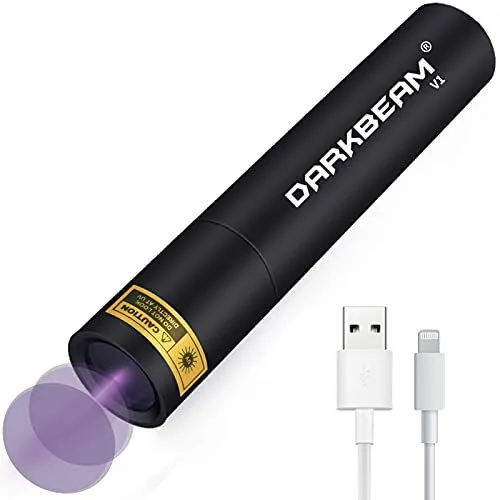 DARKBEAM V1 Torcia UV 365nm USB Ricaricabile LED, Lampada di Wood Portatile