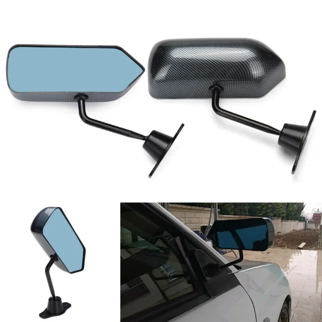 2x F1 Style Carbon Fiber Auto Car Side Rear View Mirrors Adjustable Wide Angle