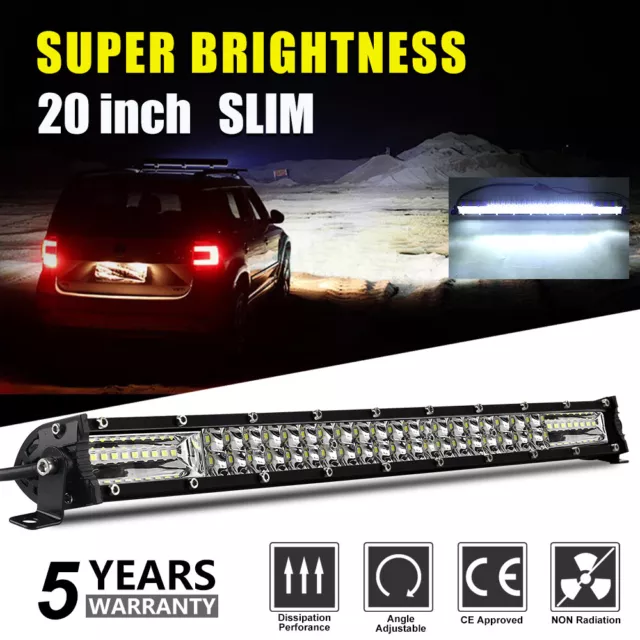 20Inch 630W Offroad LED Work Light Bar Combo  Flood Spot Truck SUV 4WD OFFROAD