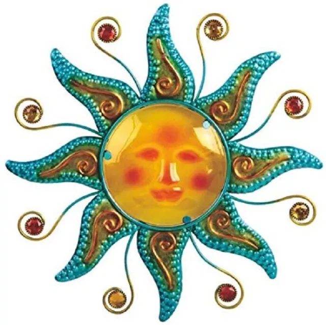 Metal Sun Face Wall Plaque Decor Hang Art Patio Fence Porch Home Garden Yard