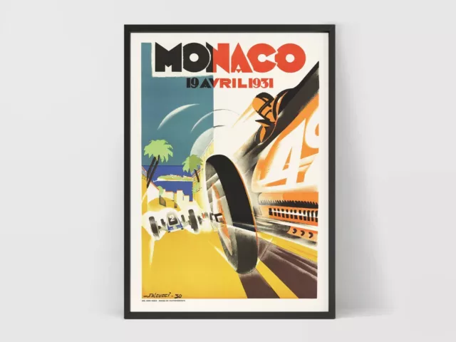 Monaco 1931 Grand Prix - Vintage F1 Poster Retro Wall Art Print.