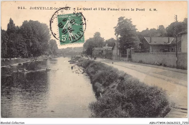 ABNP7-94-0554 - JOINVILLE-LE-PONT - le quai - et l'ile fanac vers le pont