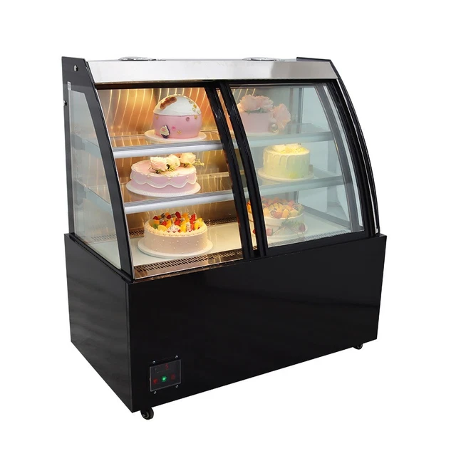 220V Refrigerated Display Cabinet Commercial Cake Showcase Front Opening 47"