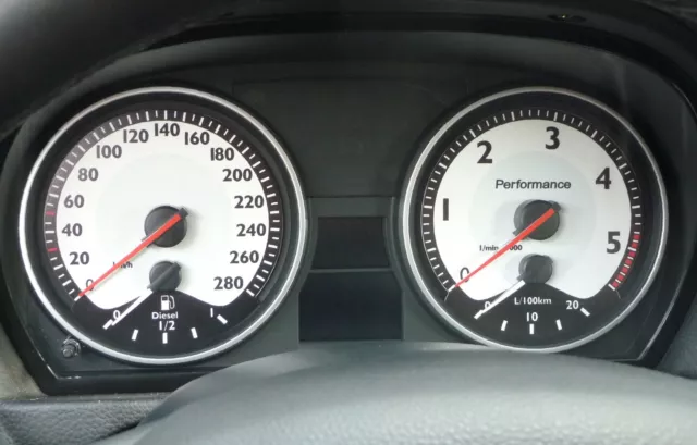 BMW E90, E92, E93 Alpina Replacement Style Tacho Dials, Counter