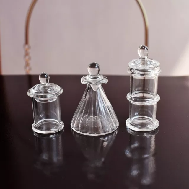 2 Stück Maßstab 1:12 Puppenhaus Miniatur Mini Transparent Glas Jar Tasse Küchen