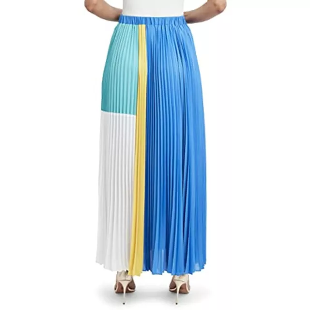 MSRP $228 BCBGMAXAZRIA Women's Color Block Midi Skirt Blue Size XXS 3