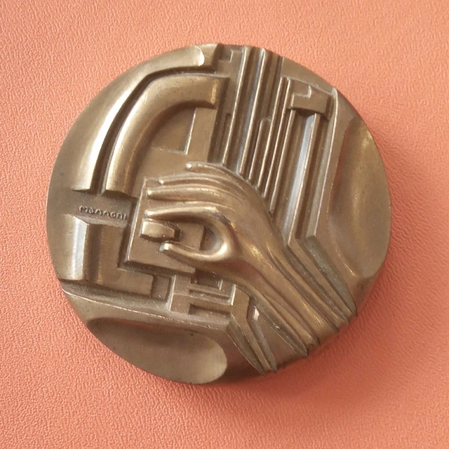 Médaille( 5 cm) art déco en Bronze signée THENOT - Jeune faune