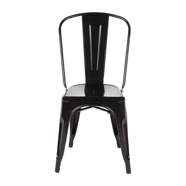 Bolero Black Steel Bistro Side Chair (Pack of 4) PAS-GL331