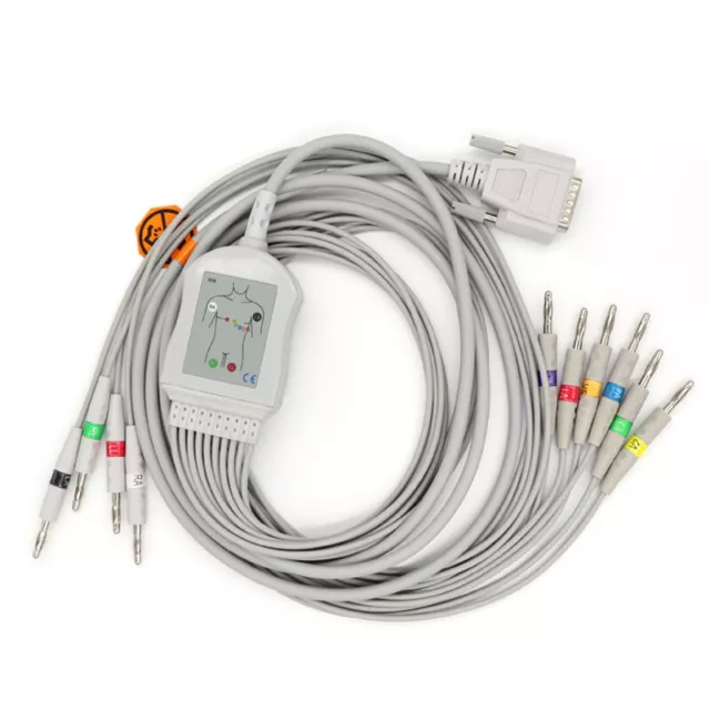 New 12-lead ECG cable Banana Plug For Edan ECG/EKG Machine Electrocardiograph