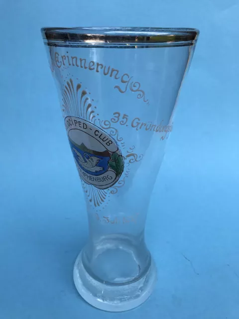 1 Liter Weissbierglas 35. Gründungsfest Velociped-Club Nymphenburg München ~1927 3