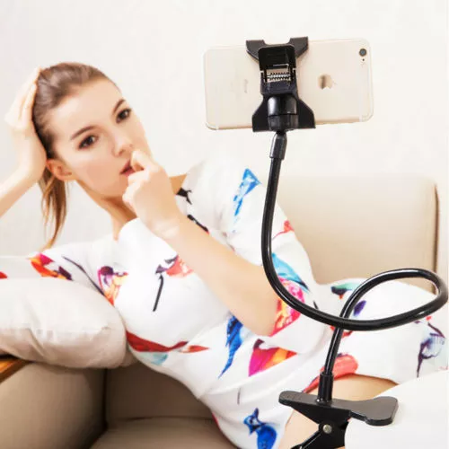 Flexible 360 Clip Mobile Cell Phone Holder Lazy Bed Desktop Bracket Mount Stand