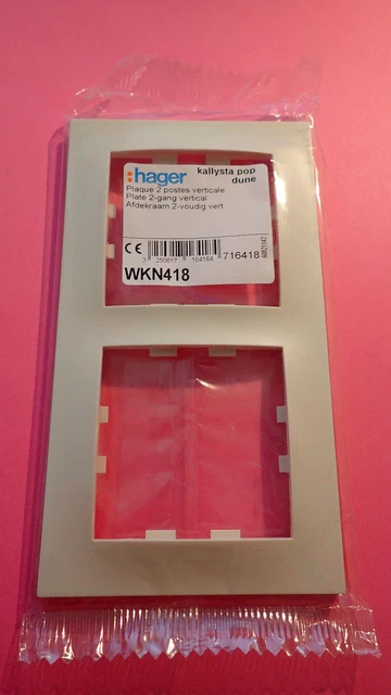 Plaque Hager Kallysta WK592 - Double Interrupteur Bois DOMANIAL + Voyant - Occasion