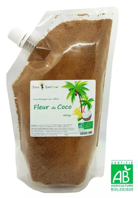 Sucre Fleur de Coco Biologique non raffiné - 400 g bio - dégustation, cuisine