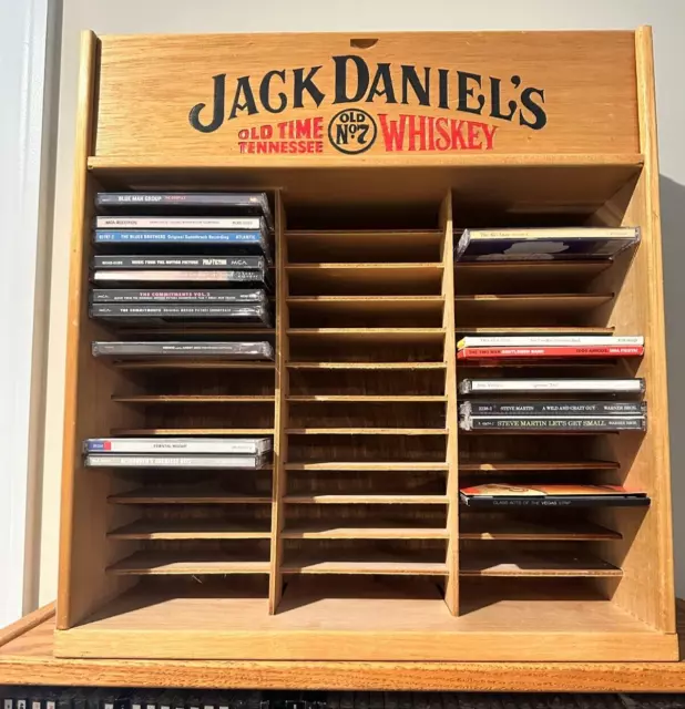 Vintage Jack Daniels Tennessee Whiskey Old No 7 Wood Box / Compact Disc Case