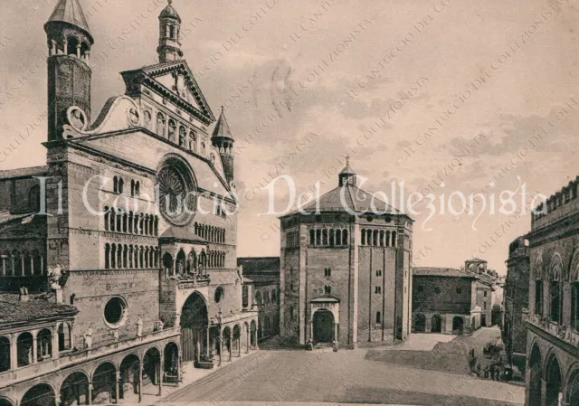 1950 CREMONA PIAZZA del Comune Duomo e Battistero cartolina EUR 8,00 ...