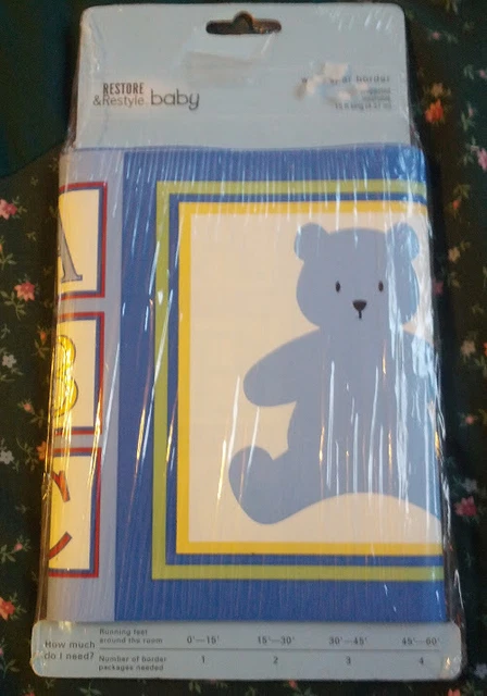 Papel pintado lavable prepegado para oso de peluche borde 15' NUEVO