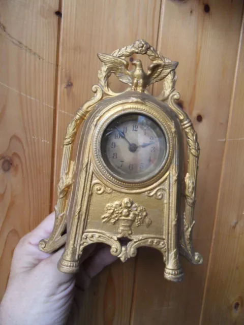 Vintage art nouveau clock uhr pendule horloge officier aigle imperial Napoleon