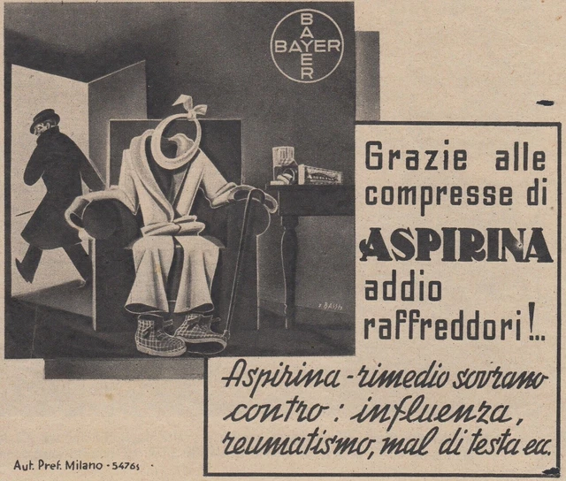 V3264 ASPIRIN goodbye to colds - 1937 vintage advertising - Vintage advertising