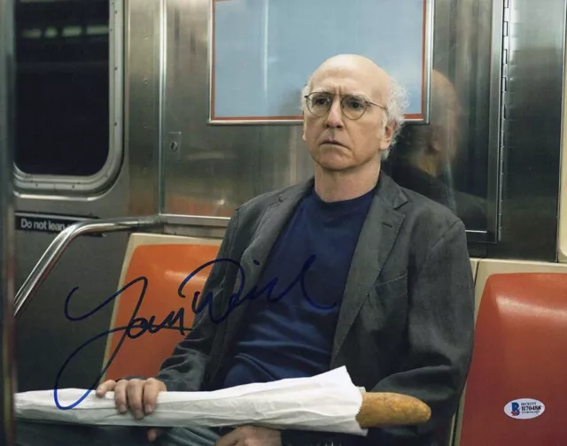 LARRY DAVID SIGNED CURB YOUR ENTHUSIASM 11x14 PHOTO SEINFELD BECKETT BAS COA