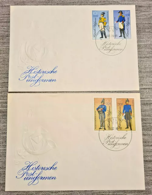 DDR FDC Nr. 2997-3000 1986 - Historische Postuniformen 2 Briefe ESST