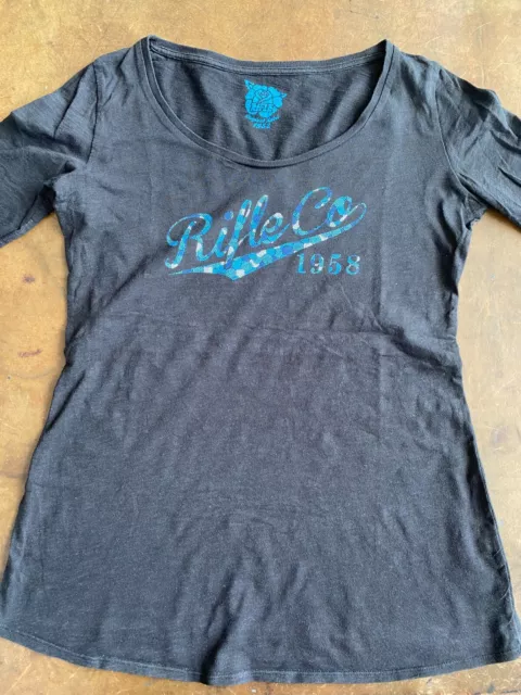 Rifle+T Shirt+Nero+Tg L+Manica Lunga+Original 100%+Vintage+Street Wear