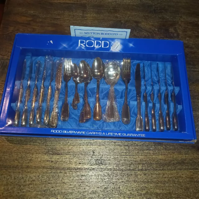 Vintage Rodd EPNS silver plated 44 piece cutlery table setting Vienna pattern