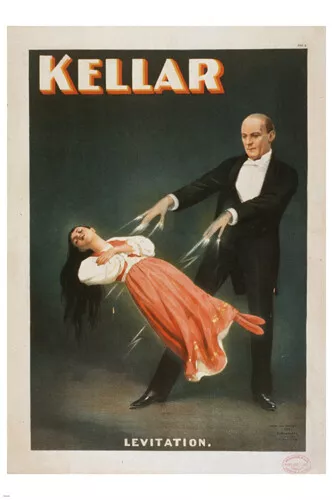 vintage magic poster 20x30 KELLAR LEVITATION 1894 old school MAGICIAN hot