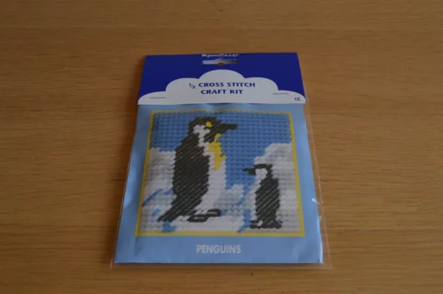 Kit de costura de punto de cruz de pingüino