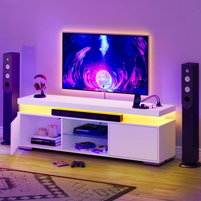 LED TV Stand Cabinet with Power Station For 55/60/65in TVs Entertainment Center LED TV Stand Cabinet with Power Station For 55/60/65in TVs Entertainment Center