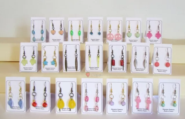 Lot Revendeur 21 paires de Boucles d'Oreilles Made in France - Bijoux Fantaisie