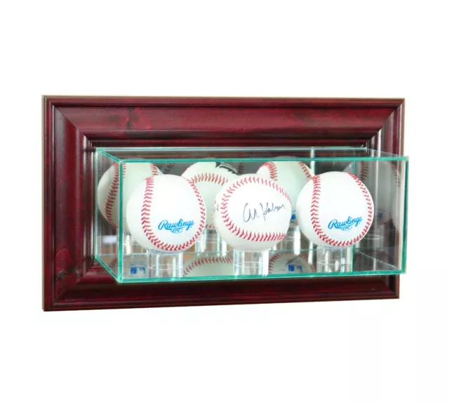 Wall Mounted Triple Baseball Glass Display Case