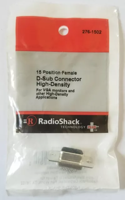Radioshack 15 Position·Female D-Sub Connector High Density No. 276-1502