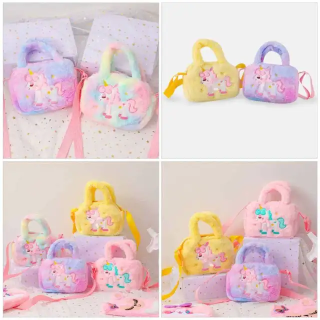 Unicorn Crossbody Bag Plush Toddler Kids Handbags Girl Decorative Practical