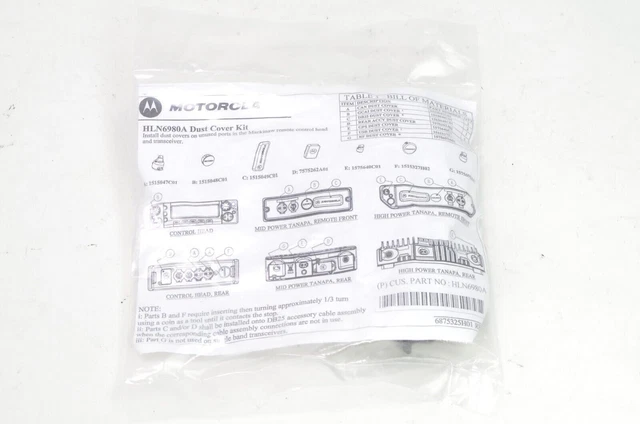 Motorola Dust Cover Kit For XTL2500/XTL5000/APX Radios Remote Control Head